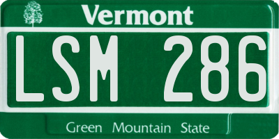 VT license plate LSM286