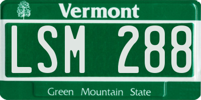 VT license plate LSM288