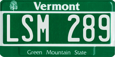 VT license plate LSM289