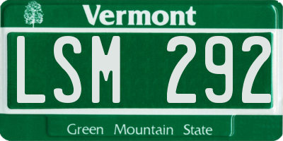 VT license plate LSM292