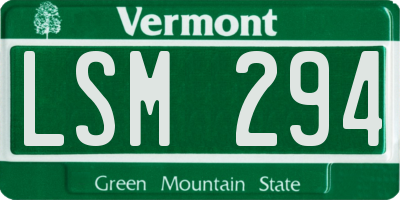 VT license plate LSM294