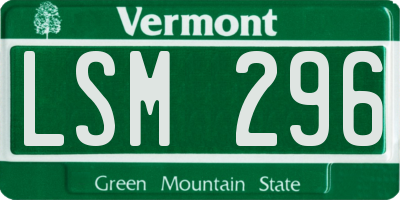 VT license plate LSM296