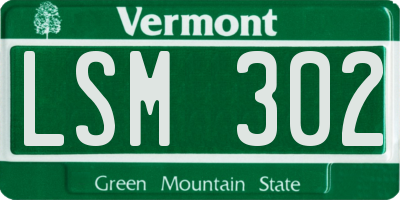 VT license plate LSM302