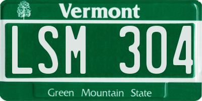 VT license plate LSM304