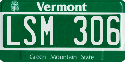 VT license plate LSM306