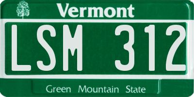 VT license plate LSM312
