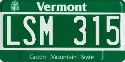 VT license plate LSM315