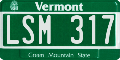 VT license plate LSM317