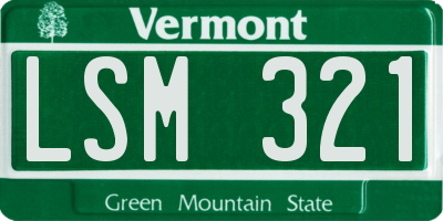 VT license plate LSM321