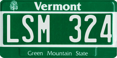 VT license plate LSM324