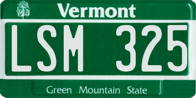 VT license plate LSM325