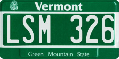 VT license plate LSM326