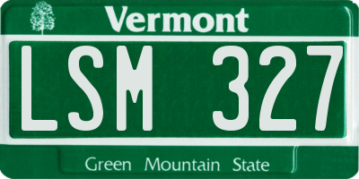 VT license plate LSM327