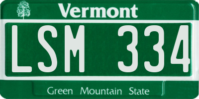 VT license plate LSM334