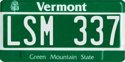 VT license plate LSM337