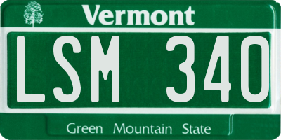 VT license plate LSM340