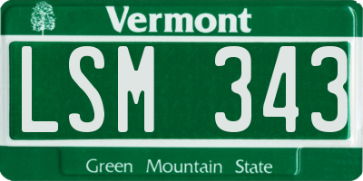VT license plate LSM343