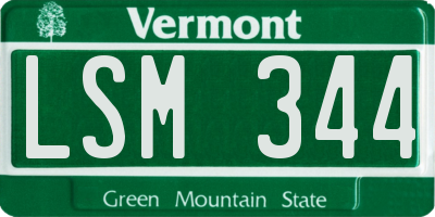 VT license plate LSM344