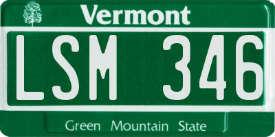 VT license plate LSM346