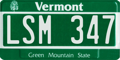VT license plate LSM347