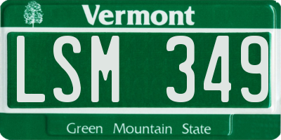 VT license plate LSM349