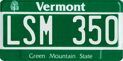 VT license plate LSM350