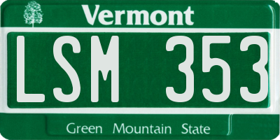 VT license plate LSM353