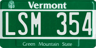 VT license plate LSM354