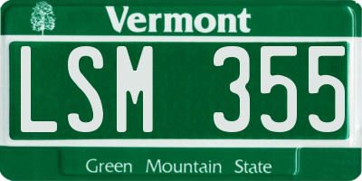 VT license plate LSM355