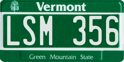 VT license plate LSM356