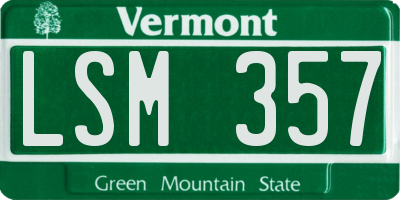 VT license plate LSM357