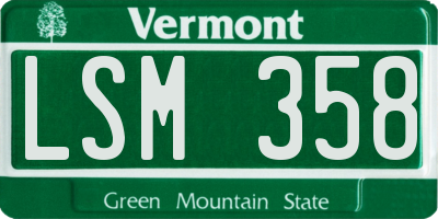 VT license plate LSM358