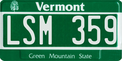 VT license plate LSM359