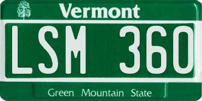 VT license plate LSM360