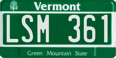 VT license plate LSM361
