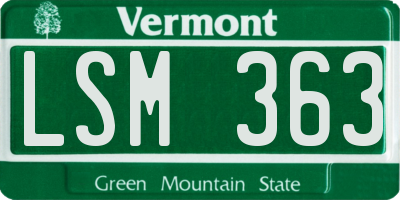 VT license plate LSM363