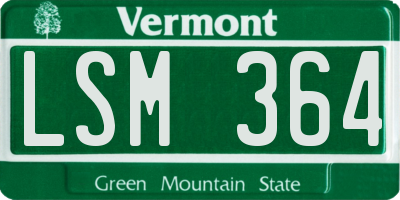 VT license plate LSM364