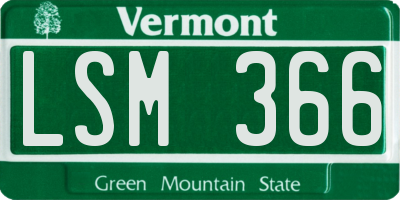 VT license plate LSM366