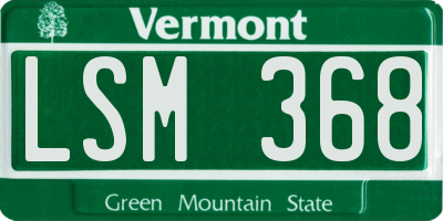 VT license plate LSM368