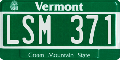 VT license plate LSM371