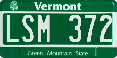 VT license plate LSM372