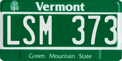 VT license plate LSM373