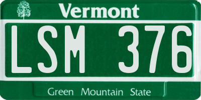 VT license plate LSM376