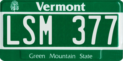VT license plate LSM377