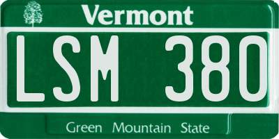 VT license plate LSM380