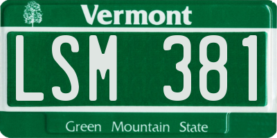 VT license plate LSM381
