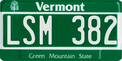 VT license plate LSM382