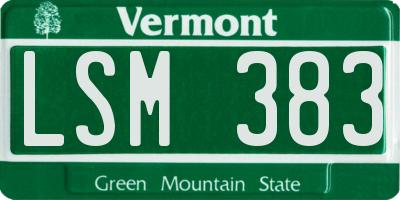 VT license plate LSM383