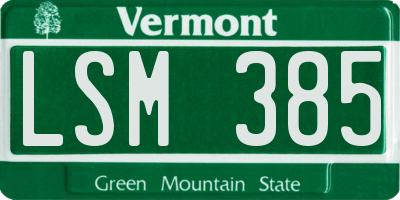VT license plate LSM385