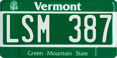 VT license plate LSM387